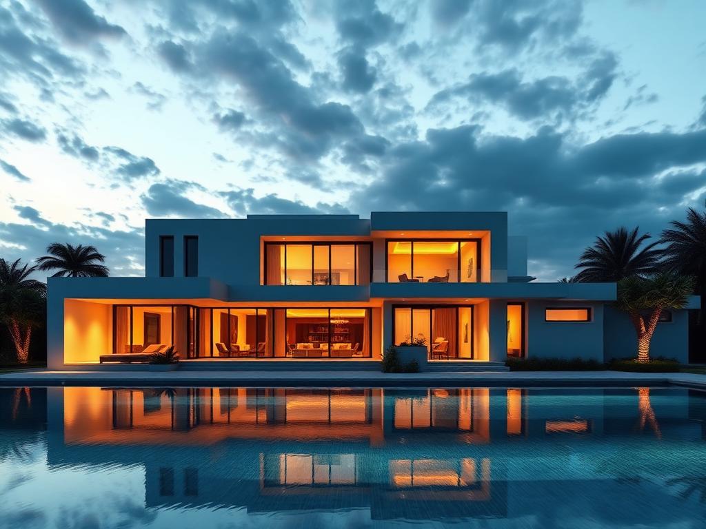 Dusk villa · exterior